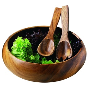 ชามสลัดไม้กระถินมือใหญ่แกะสลักชามสลัด - Product Image 4