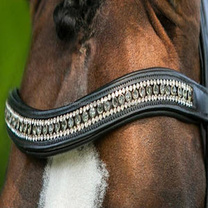 สายรัดหนังมีแถบบรูปแบบคริสตัลทำมือปรับได้,สายรัดหนังมีแถบบลัชออนที่ว่างเปล่าทำจากหนังคริสตัลส่องแสงเป็นประกายวิบวับ - Product Image 3