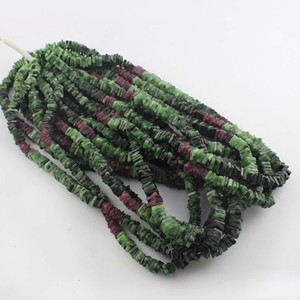 Pierres précieuses Heishi lisses de forme carrée en rubis naturel, matériau écologique, vrai brin de perles - Product Image 6