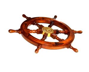Horloge Capitaine Rustique Vintage Navire Nautique Volant Mur Décoratif Bois Artisanat Boîtes en Bois Panneaux Muraux - Product Image 1