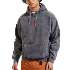 Sudaderas con Capucha Personalizadas para Hombre, Lavado Ácido, Invierno, 100% Algodón, Forro Polar, Impermeables y Resistentes al Viento, Logotipo Bordado, Venta al Por Mayor - Product Image 1