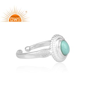 Anillo de plata de primera ley con gema azul turquesa para mujer, sortija, plata esterlina, diseño fino, hecho a mano - Product Image 3