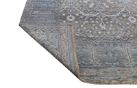 Machine Made Wool Oxidised Wash Blue Floral Prayer Office Carpet Top Selling Fashion Rectangle Design Embroidered Area Rugs Sets