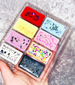 Hot Sale Recycled RPET 8 Cell HB Style Clamshell 8 cavity wax melt container clamshell packaging