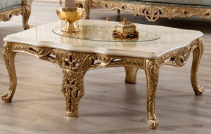 Juego de Sofás de Madera de Teca Tallada a Mano Estilo Francés, Duradero, Color y Tamaño Personalizables, Acabado Dorado y Blanco - Product Image 2