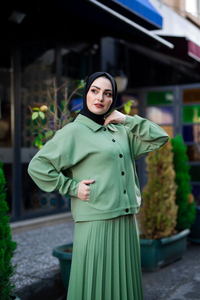 Nouvelle saison femmes 3 pièces jupe plissée ensemble vêtements islamiques Abaya caftan musulman islamique mode turc qualité - Product Image 5