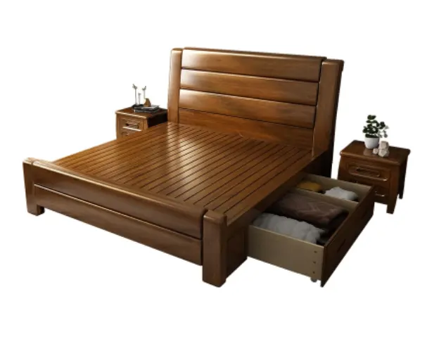 Vente directe d'usine du Vietnam Lits en bois Lits en bois massif Ensembles de chambre à coucher Lits Queen King Size