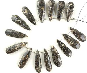 ลูกแพร์เจียระไนสีน้ำตาล15ชิ้นลูกปัดพลอยเทอร์ริตล่าอาเกตธรรมชาติสำหรับการทำเครื่องประดับแฮนด์เมด - Product Image 1