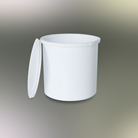Seau à peinture en plastique cylindrique blanc Offre Spéciale de 1 litre avec sérigraphie Seaux à baril en PP vides bon marché