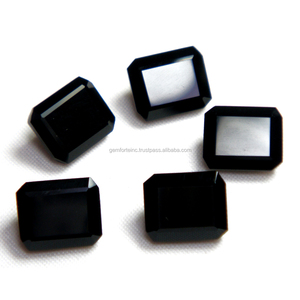 Loose Black Onyx Gemstone Customize Octogen Oval Round Shape Faceted <b>Checker</b> Cut Loose Gemstones <b>Top</b> Quality Natural Black Onyx - Product Image 3