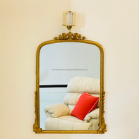 Miroirs muraux anciens encadrés de haute qualité, design moderne et luxueux, fabrication artisanale, aluminium, montage mural, ME-702, salon