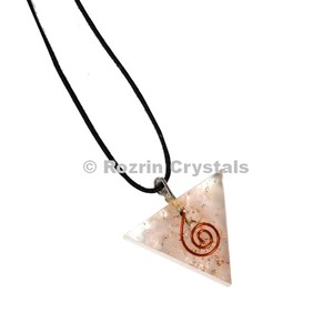 Top Exporter Crystal Quartz <b>Orgonite</b> Triangle Pendant - Product Image 1