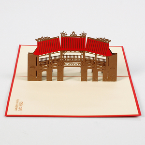 Fabricant d'artisanat du Vietnam Vente en gros et fournisseur du modèle de carte de voeux 3D Pop Up de cadeau de pont de pagode - Product Image 2