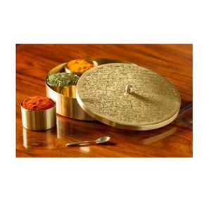 Nuevo aspecto, caja de especias de hierro de estilo indio, contenedores de almacenamiento, caja redonda decorativa de Masala, contenedor de especias hecho en India - Product Image 5