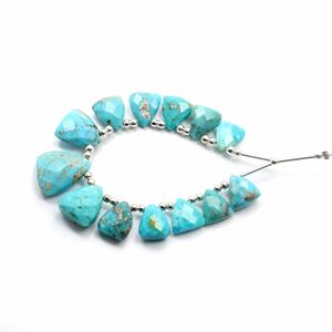 Turquesa de Arizona facetada en forma de trillón, grado AA, cuentas sueltas de belleza natural de 8x7 mm a 14x12 mm para la fabricación de joyas - Product Image 1