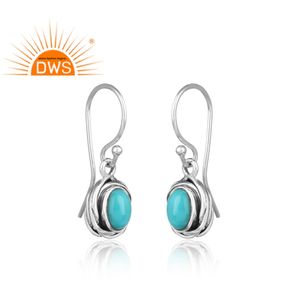 Pendientes colgantes de Plata de Ley 925 con corte ovalado, conjunto de gemas naturales de color turquesa - Product Image 2