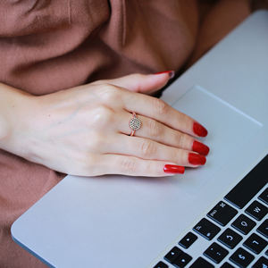 Round Shape Silver Citrine Stone Round <b>Ring</b> Wholesale Handcrafted Silver Jewelry Trendy Fashion for Woman - Product Image 3