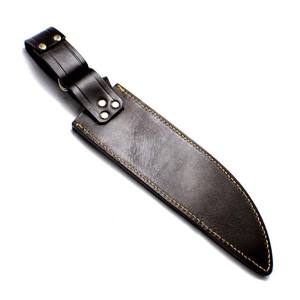 Funda de cuero texturizado de grano rico OEM personalizada para cuchillos Bowie de hoja fija, cuchillo de caza, para acampar al aire libre, fabricantes de fundas QA 2017 - Product Image 3