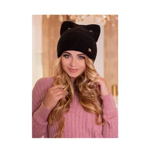 2024 Latest Collection Modern Design Autumn Winter Knitted Teddy Yarn Compound Stylish Women Beanie Hats/ Caps