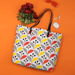 Sac fourre-tout en coton écologique avec logo personnalisé imprimé de fleurs noires nouvelle collection de sacs à provisions réutilisables pour femmes - Product Image 2