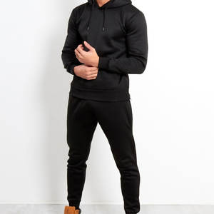 Hombres pullover HOODIE canguro bolsillo polar pantalón completo 2 piezas tracks traje conjunto para el invierno chándal - Product Image 4