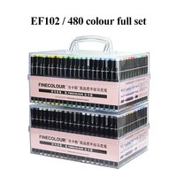 Ensemble de marqueurs d'art à base d'alcool rechargeables Finecolour 160/240/480 couleurs EF100 EF101 EF102 EF103 EF104