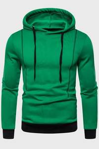 เสื้อสเวตเตอร์ขนแกะแขนยาวสำหรับผู้ชายเสื้อแจ็คเก็ตมีฮู้ดปรับแต่งได้สำหรับเล่นกีฬาฤดูหนาวย้อมสีพื้น - Product Image 5