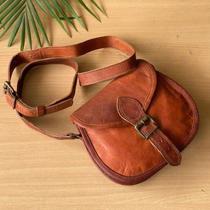 Bolso de mano de cuero de cabra con estilo Vintage para mujer, bolso bandolera de cuero puro 100%, bolsos cruzados hechos a mano de cuero Real 5*7 - Product Image 3