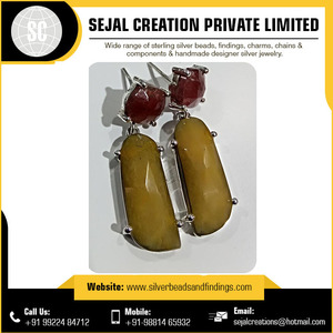 Vente en gros de boucles d'oreilles en argent sterling 925 avec pierres précieuses pour cadeaux et fêtes - Product Image 5