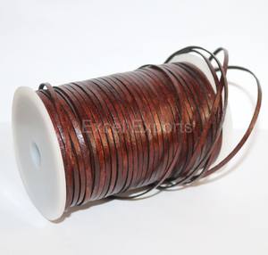 100% Genuine Antique Brown Leather <b>String</b> Rope Round Thong Cord for DIY Jewelry Making-Necklace or <b>Bracelet</b> for Shoes Belts - Product Image 1