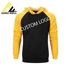 ชุดกีฬาแบบมีฮู้ดของผู้ชายเสื้อสวมหัวย้อมสีล้วนแบบลำลอง50% ผ้าฝ้าย50% โพลีเอสเตอร์ขนแกะมีฮู้ดซับในวัสดุผ้าฝ้าย100% - Product Image 6