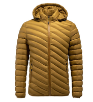 Blouson matelassé à capuche et col montant pour homme – Hiver, décontracté, respirant, coupe-vent, ajusté, fermeture éclair, polyester/nylon