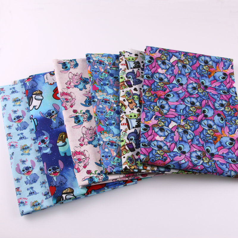 Лидер продаж, ткань с цифровой печатью Лило Стич, красивая детская летняя одежда, одеяло, домашний текстиль