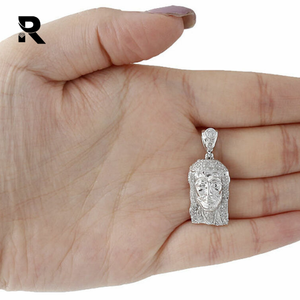 RRP Bijoutiers 10K Or Blanc Massif Diamant Rond Jésus Visage Pièce Pendentif Hommes Pavé Charme 0.75 Ct Hip Hop IGI Certifié - Product Image 3