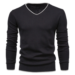 Pull col en V unisexe de haute qualité en coton avec logo imprimé brodé personnalisé pour la saison d'hiver - Product Image 5