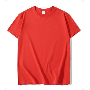 T-shirts d'été décontractés en coton à manches courtes pour hommes, design personnalisé, col rond, style de rue, motif solide, tissu jersey 220g. - Product Image 3