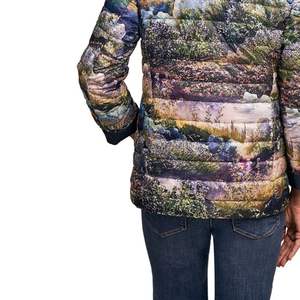 Chaquetas Acolchadas de Invierno para Mujer con Cierre de Cremallera y Botones, Diseño Estampado, Forro de Spandex, Relleno de Algodón Transpirable, Capucha Tejida - Product Image 3