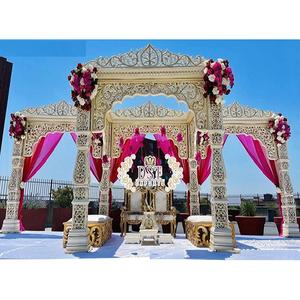 Decoración de boda india al aire libre, Mandap moderno, blanco de ensueño, boda india al aire libre, Mandap, matrimonio inspirador, Mandaps, EE. UU. - Product Image 1