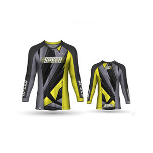 Camiseta de carreras bordada con logotipo personalizado de manga larga por sublimación de poliéster al por mayor, equipo de carreras con características reflectantes de seguridad - Product Image 1