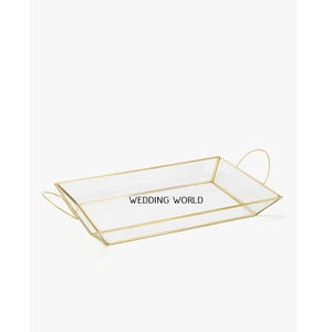 ถาดเสิร์ฟอาหารทรงสี่เหลี่ยมผืนผ้าดีไซน์สุดหรูถาดรองแก้วสำหรับตกแต่งโต๊ะขายส่ง - Product Image 3