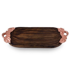 Plateau de service en bois artisanal Saaz exclusif-Impression de taille personnalisable sculptée à la main de haute qualité pour la décoration de mariage d'hôtel à la maison - Product Image 4