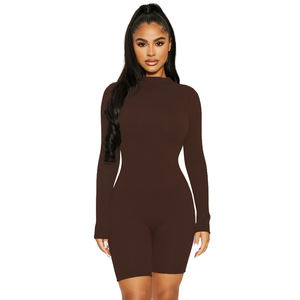 Mono de punto de lino sin mangas con cintura y cordón informal transpirable OEM para mujer, monos elegantes - Product Image 5