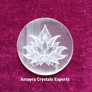 Agate <b>Selenite</b> Engraved Star Design Coaster Wholesale <b>Selenite</b> Coasters From India Buy Online From Amayra Crystals Exports - Product Image 4