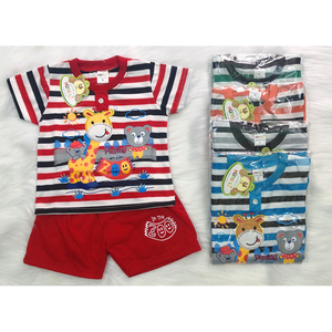 Conjunto de Ropa Infantil de Otoño 2021, Estilo Vietnamita Asiático, con Rayas y Dibujos Animados, al por Mayor, para Niños - Product Image 3