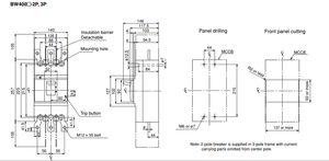 BW400EAG Đúc Trường Hợp Circuit Breaker 3P 300A FUJI Nhật Bản - Product Image 2
