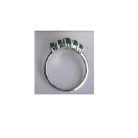 Bague de fête d'anniversaire de fiançailles de mariage en argent sterling plaqué rhodium émeraude
