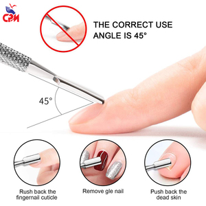 Pousse-cuticules professionnel en acier inoxydable double extrémité, outil de manucure et pédicure, instrument de soin des ongles réutilisable - Product Image 4