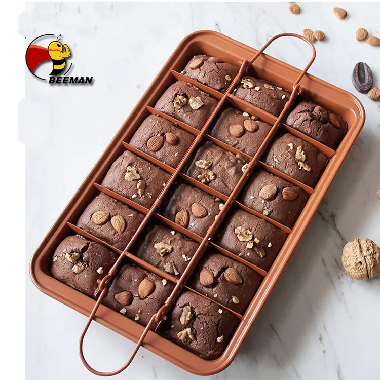 Beeman panci pemanggang kue persegi Mini ramah lingkungan pinggiran antilengket Brownie