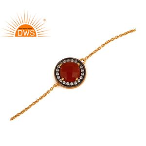 925เครื่องประดับเงินสเตอร์ลิงสีแดงนิลและสีขาวเพทายพลอยปรับเชื่อมโยงห่วงโซ่สร้อยข้อมือผู้ค้าส่งเครื่องประดับ - Product Image 2