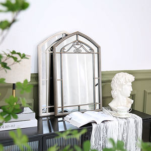 Decorative <strong>Gothic</strong> Farmhouse Make up Wall <strong>Mirror</strong> Art Deco Wrought Iron Metal <strong>Mirror</strong> for Room - Product Image 4